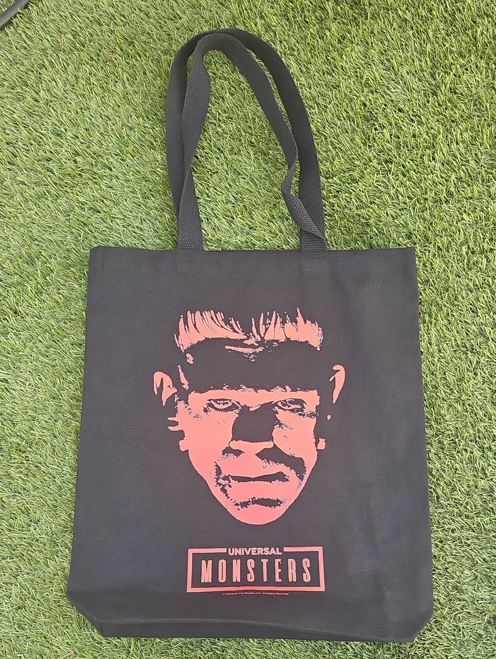 Universal Monsters Black Tote with Frankenstein Monster Graphic